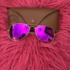 Rayban Pink Reflective Polaroid